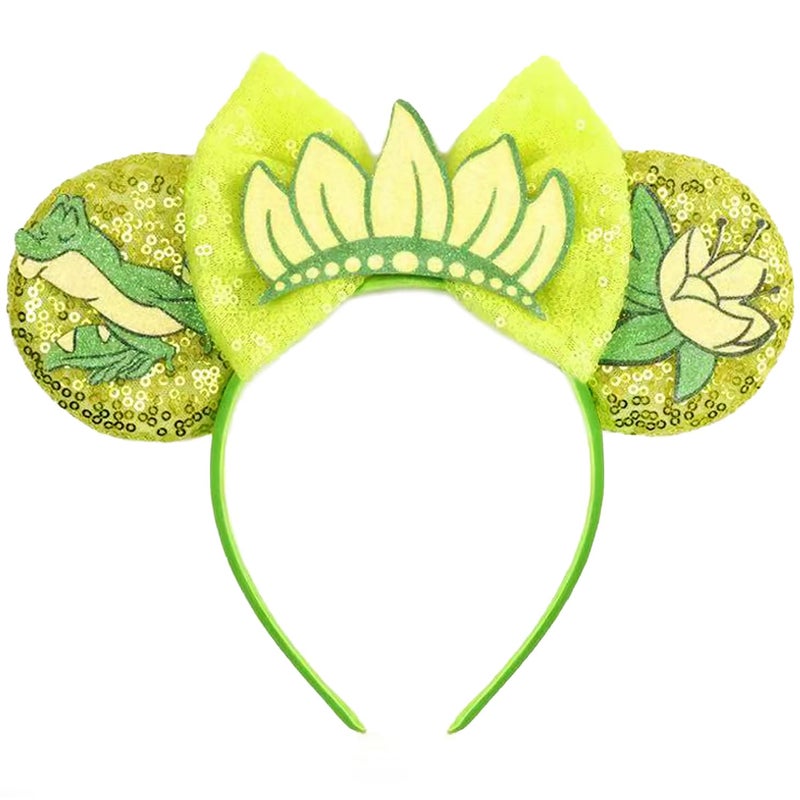 MADO mouse ears headband for women adults kids girls boys, princess ears Park mini ears headbands for women kids girls (green princess) - Image 1